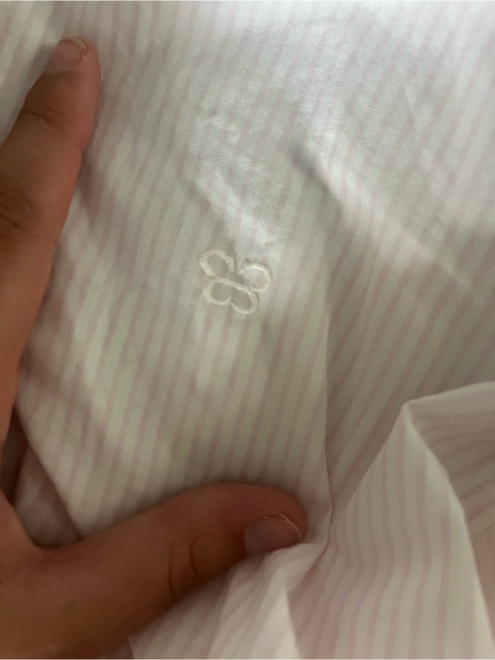 Aritzia Pink and White Striped Button-Down Crop Shirt - Picture 2 of 6